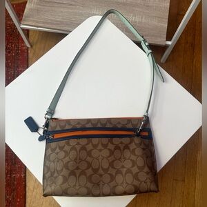 Coach Brown and Blue crossbody